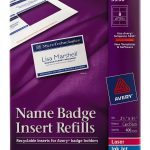 Avery Badge Inserts 2-1/4 x 3-1/2 in Purple Paper 400 per Box-0