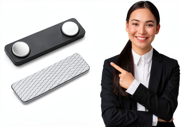 Komphy Magnetic Name Badge Holders 50 Pack White Rectangular 3x1 Inch-2