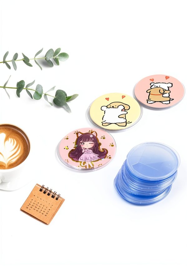 JoyHuaTrade Badge Protective Film 2.48in Plastic Pack of 50-3