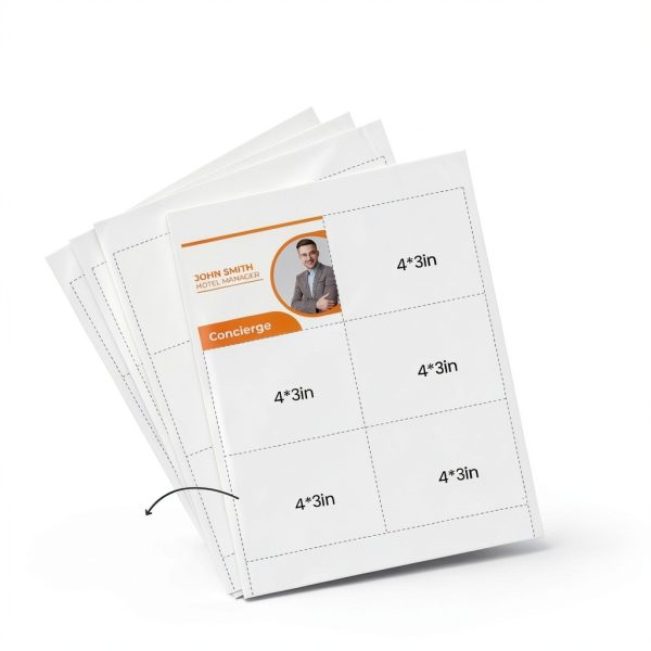 4x3 Inch Name Badge Inserts Laekker Industries 300 White Paper Sheets-2