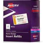 Avery Badge Inserts AVE5392 11.1 x 8.7 Inch Durable Office Labels-0