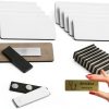 Magnetic Name Tag TSONCR MDF Stainless Steel Badge Set 3x1.2in White-0