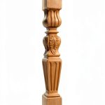 Turned Acanthus Hand Carved Rubberwood Newel Post Hardware Resources-0
