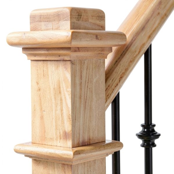 Wood Box Newel Ascension Red Oak Style with Pedestal 56x4½ in-2
