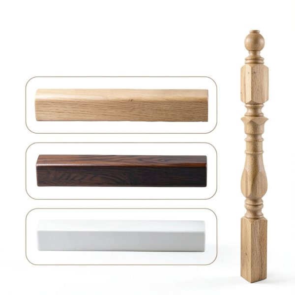 Red Oak Newel Post by DOLEMODUO 3.5x3.5x48 Solid Hardwood Stair Post-3
