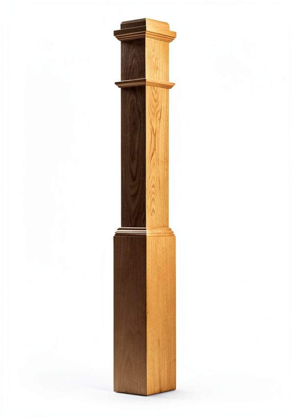 Poplar Box Newel Post by Amish Made – 55in Paint-Grade Stair Newel-1