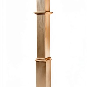 Wood Box Newel Ascension Red Oak Style with Pedestal 56x4½ in-0
