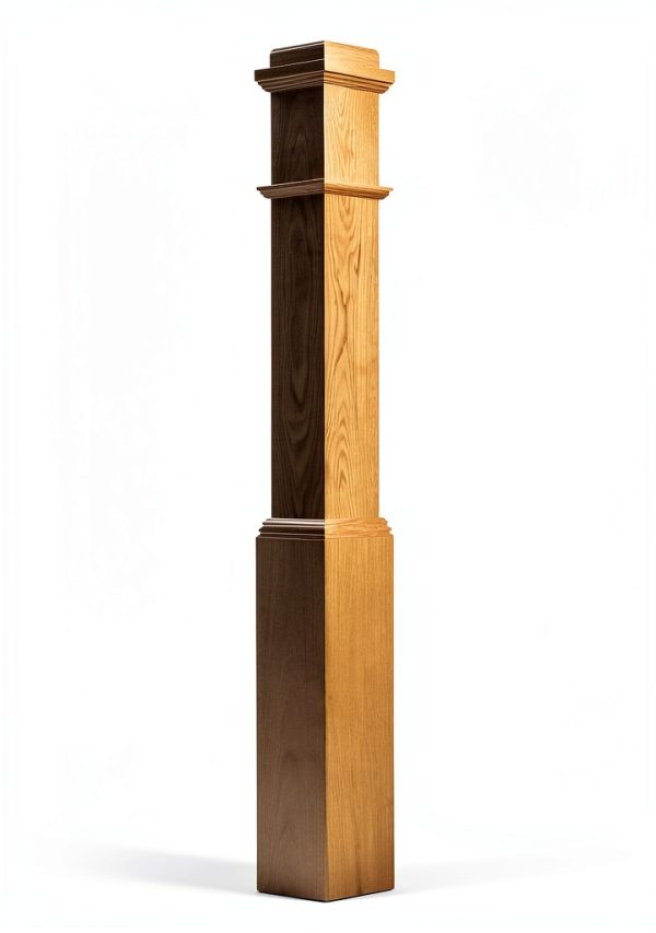 Poplar Box Newel Post by Amish Made – 55in Paint-Grade Stair Newel-0