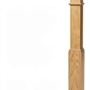 White Oak 4592 5 inch Adjustable Style Wood Box Newel Post for Stair Remodeling-0