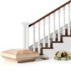 Sasylvia 2 Pcs Wood Newel Post Flat Peak Red Oak Newel Post Cap Mounting Kit for Indoor Stair Outdoor Fences Mailboxes Decks (3.5 x 3.5 Inch)-5