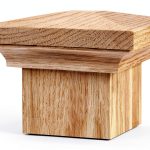 930 - Flat Peak Newel Cap - for Use with 3" Newel Posts (Red Oak)-0