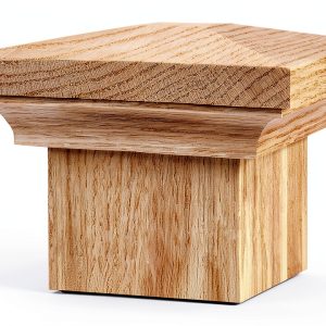 930 - Flat Peak Newel Cap - for Use with 3" Newel Posts (Red Oak)-0