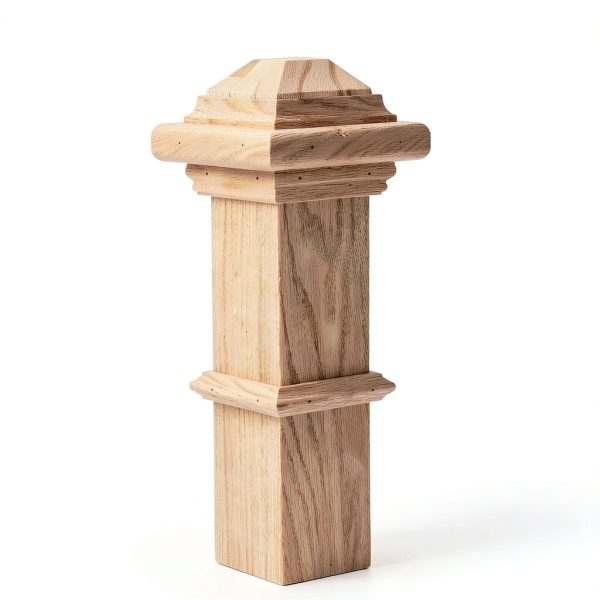 56" Unfinished Red Oak Newel Post for Staircase Handrails by-2