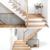 tonchean 2 Pcs 3.5 x 48 Inch Stair Railing Indoor Modern Newel Post-3