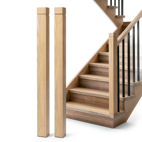 tonchean 2 Pcs 3.5 x 48 Inch Stair Railing Indoor Modern Newel Post-0