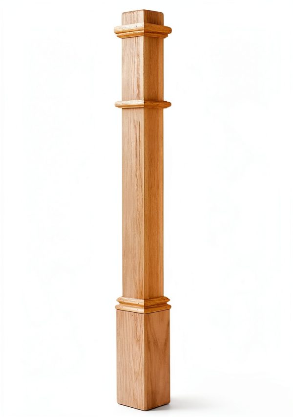 Solid Wood Box Newel 48" Poplar Staircase Newel Post by Wonderjune-0