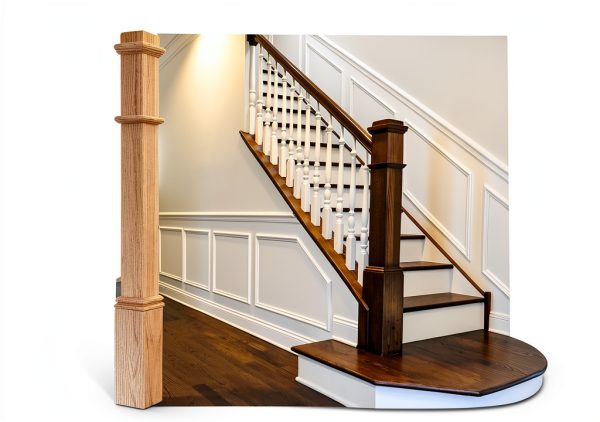 Solid Wood Box Newel 48" Poplar Staircase Newel Post by Wonderjune-4