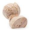 Happyyami Wooden Staircase Finial Unfinished Pineapple Newel Post Cap-2