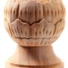 Happyyami Wooden Staircase Finial Unfinished Pineapple Newel Post Cap-0