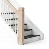 Newel Post QIHONGLT Solid Red Oak Stair Railing 3.75" x 47.3" Indoor-4
