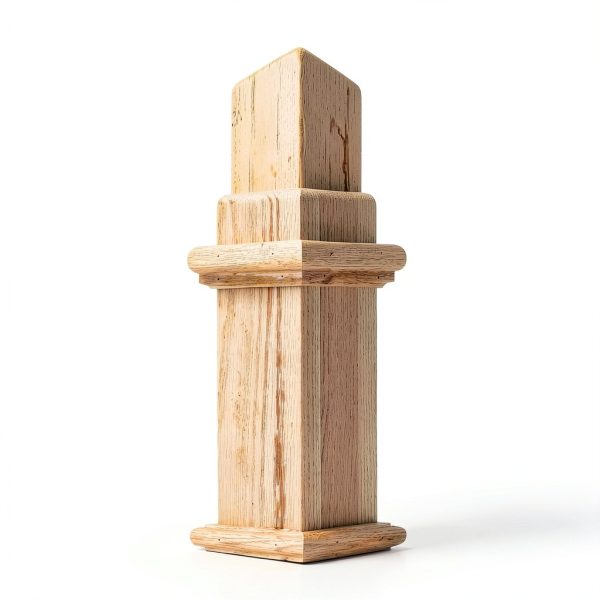 Solid Wood Box Newel 48" Poplar Staircase Newel Post by Wonderjune-2