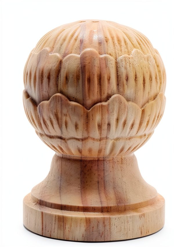 Happyyami Wooden Staircase Finial Unfinished Pineapple Newel Post Cap-1