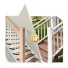 Newel Post QIHONGLT Solid Red Oak Stair Railing 3.75" x 47.3" Indoor-5