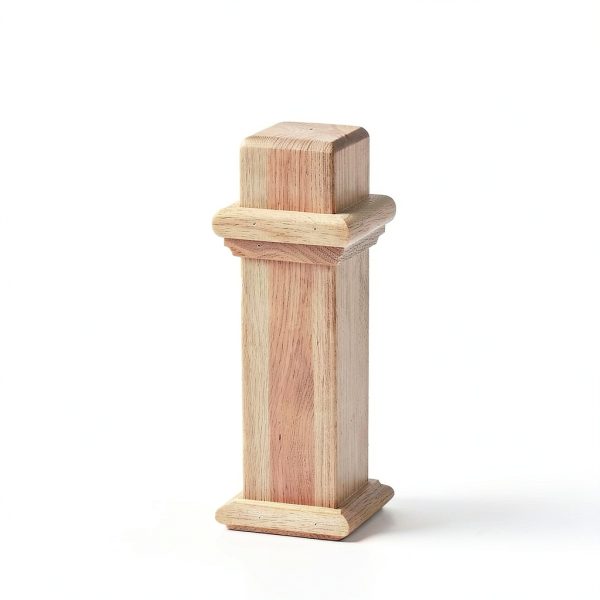3 1/2 x 48 Inch Square Newel Post Red Oak Solid Wood Box Newel Wood Porch Columns Staircase Post, Plain Style for Remodeling Stair Railing Banister Indoor Interior-2
