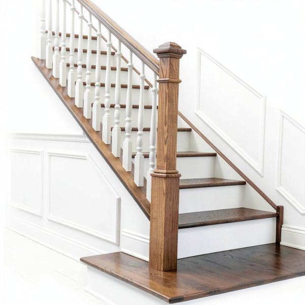 56" Unfinished Red Oak Newel Post for Staircase Handrails by-4