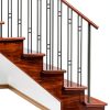 Satin Black 16.5.8-T Iron Newel Support Post House of Forgings-1