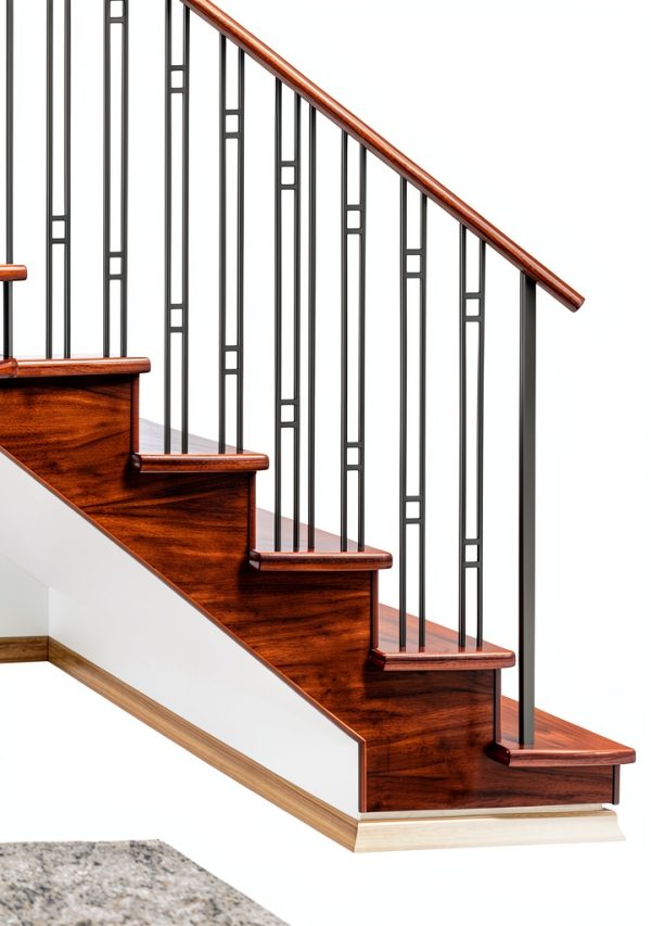 Satin Black 16.5.8-T Iron Newel Support Post House of Forgings-1