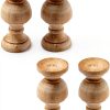 HEVSTIL 6-Pack Bed Post Finials,Fence Post Finial Newel Post Finial Wood Finials Decorative Delicate Wood Carved Finial Wooden Ornaments-0