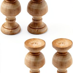 HEVSTIL 6-Pack Bed Post Finials,Fence Post Finial Newel Post Finial Wood Finials Decorative Delicate Wood Carved Finial Wooden Ornaments-0