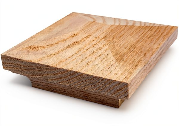 930 - Flat Peak Newel Cap - for Use with 3" Newel Posts (Red Oak)-1