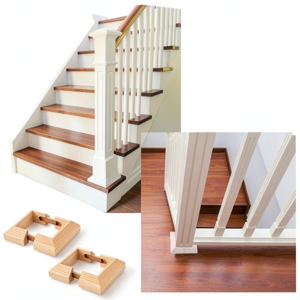 Deck Post Base Cover 2 Pack Red Oak Wood 3.5" x 3.5" by CroBlissful-3