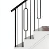 Satin Black 16.5.8-T Iron Newel Support Post House of Forgings-0