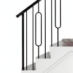 Satin Black 16.5.8-T Iron Newel Support Post House of Forgings-0