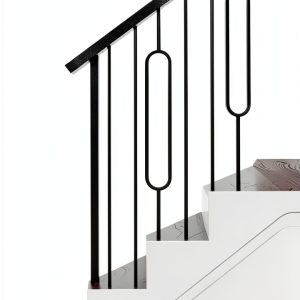 Satin Black 16.5.8-T Iron Newel Support Post House of Forgings-0