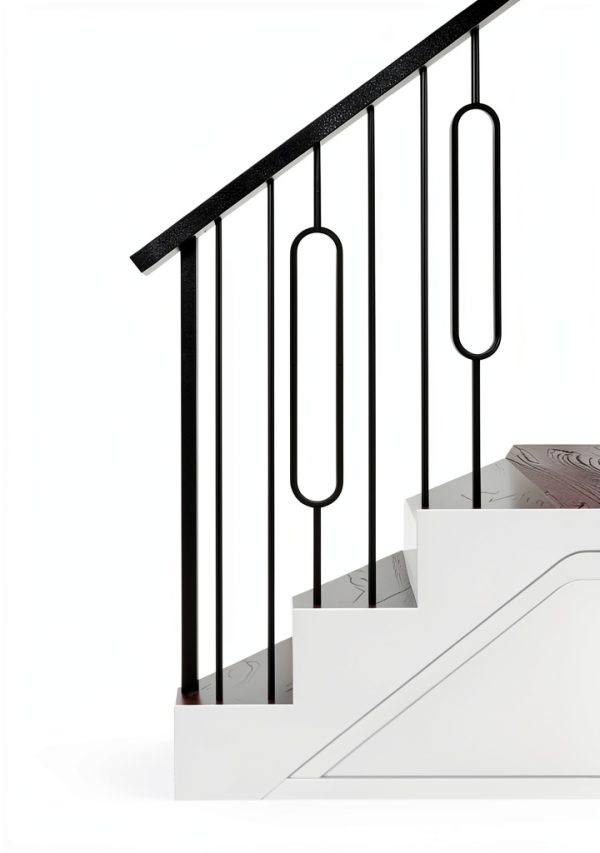 Satin Black 16.5.8-T Iron Newel Support Post House of Forgings-0