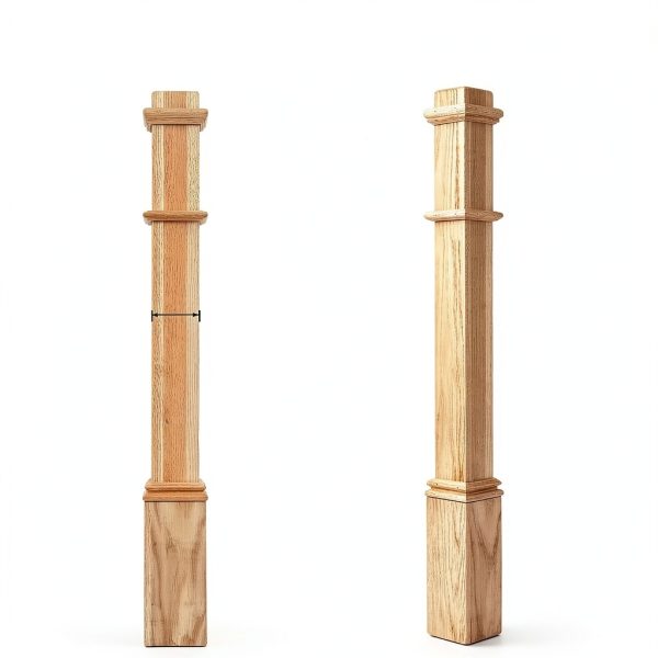 Solid Wood Box Newel 48" Poplar Staircase Newel Post by Wonderjune-1