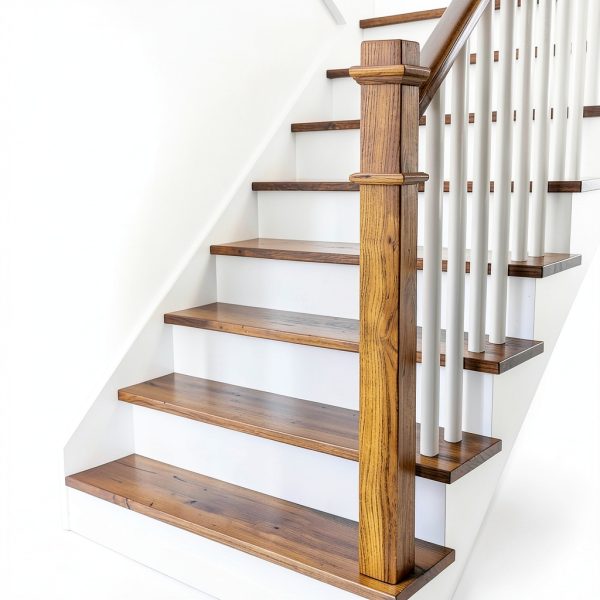 3 1/2 x 48 Inch Square Newel Post Red Oak Solid Wood Box Newel Wood Porch Columns Staircase Post, Plain Style for Remodeling Stair Railing Banister Indoor Interior-3