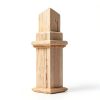56 Inch Large Red Oak Wood Box Newel Post with 3 1/2" Post and 4 1/2" Sleeve Solid Wood Contemporary Style Stair Newel with Pedestal for Stair Remodeling-2