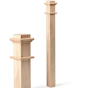 3 x 48 Wood Box Newel Stair Newel Post Solid Poplar Notched Interior Railing Newel Stair Post Wood Balusters for Staircase Handrails-0