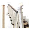 3 x 48 Wood Box Newel Stair Newel Post Solid Poplar Notched Interior Railing Newel Stair Post Wood Balusters for Staircase Handrails-4