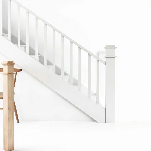 3 x 48 Wood Box Newel Stair Newel Post Solid Poplar Notched Interior Railing Newel Stair Post Wood Balusters for Staircase Handrails-5